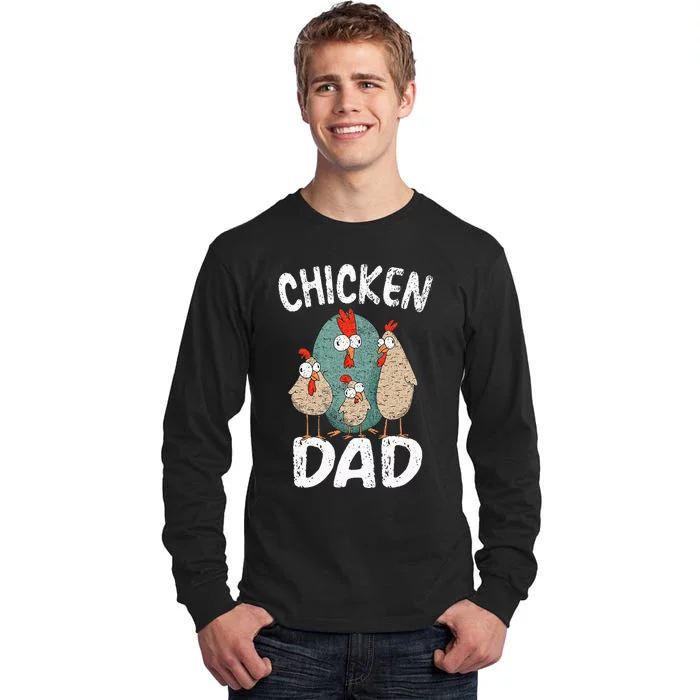 Chicken Dad Funny Fathers Day Men Kids Tall Long Sleeve T-Shirt