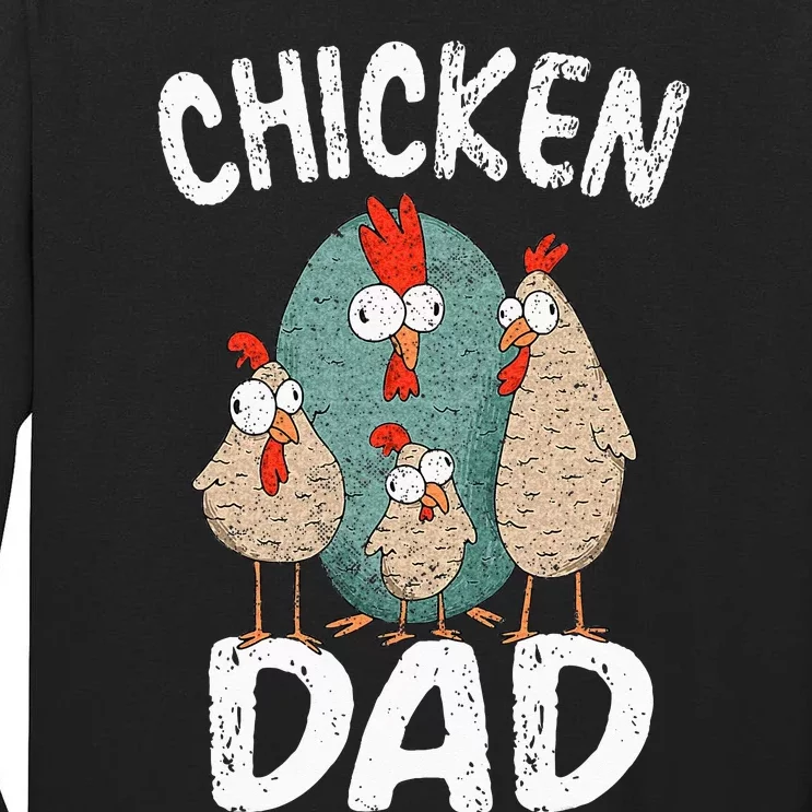 Chicken Dad Funny Fathers Day Men Kids Tall Long Sleeve T-Shirt