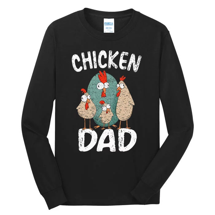 Chicken Dad Funny Fathers Day Men Kids Tall Long Sleeve T-Shirt