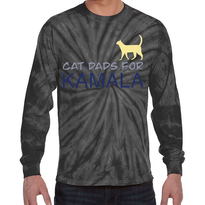 Cat Dads For Kamala Harris For President 2024 Gift Tie-Dye Long Sleeve Shirt