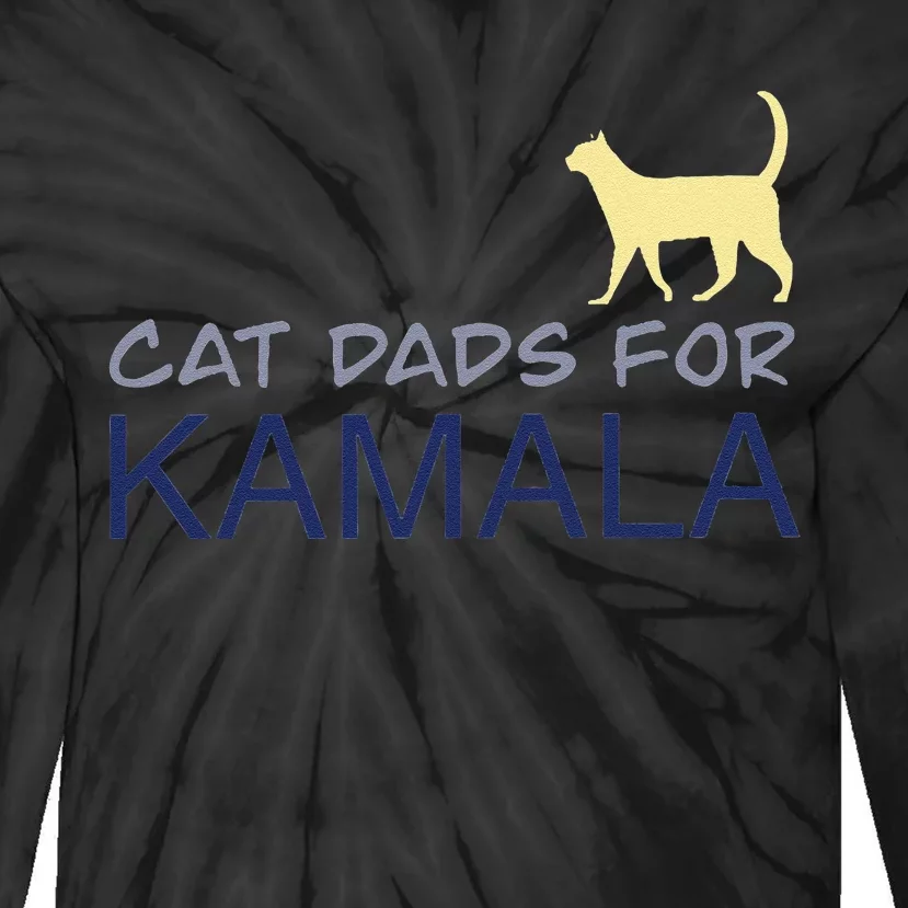 Cat Dads For Kamala Harris For President 2024 Gift Tie-Dye Long Sleeve Shirt