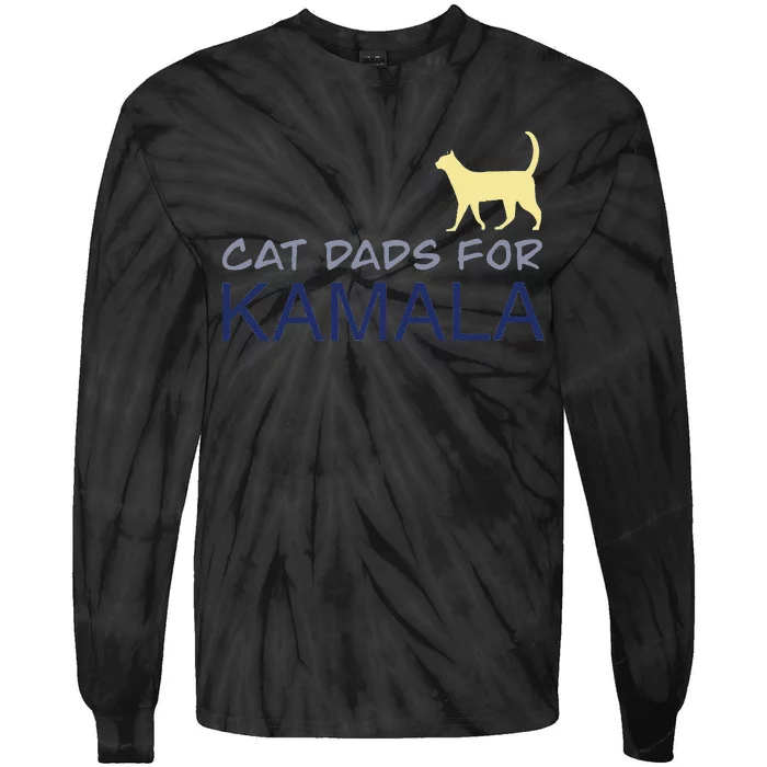 Cat Dads For Kamala Harris For President 2024 Gift Tie-Dye Long Sleeve Shirt