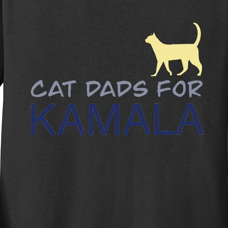 Cat Dads For Kamala Harris For President 2024 Gift Kids Long Sleeve Shirt