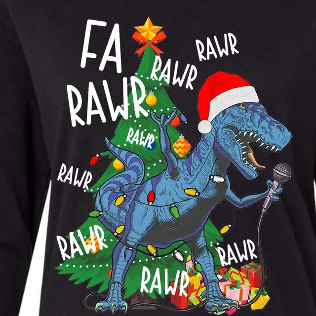 Christmas Dinosaur Fa Rawr Tmeaningful Giftrex Santa Funny Dino Xmas Fun Cool Gi Womens Cotton Relaxed Long Sleeve T-Shirt