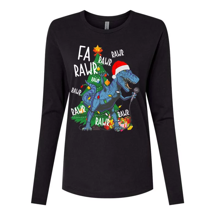 Christmas Dinosaur Fa Rawr Tmeaningful Giftrex Santa Funny Dino Xmas Fun Cool Gi Womens Cotton Relaxed Long Sleeve T-Shirt