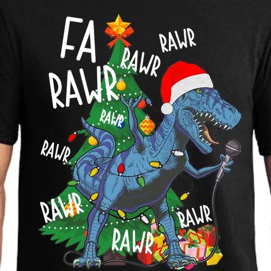 Christmas Dinosaur Fa Rawr Tmeaningful Giftrex Santa Funny Dino Xmas Fun Cool Gi Pajama Set