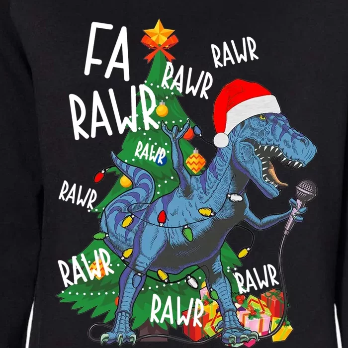 Christmas Dinosaur Fa Rawr Tmeaningful Giftrex Santa Funny Dino Xmas Fun Cool Gi Womens California Wash Sweatshirt