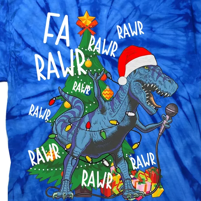 Christmas Dinosaur Fa Rawr Tmeaningful Giftrex Santa Funny Dino Xmas Fun Cool Gi Tie-Dye T-Shirt