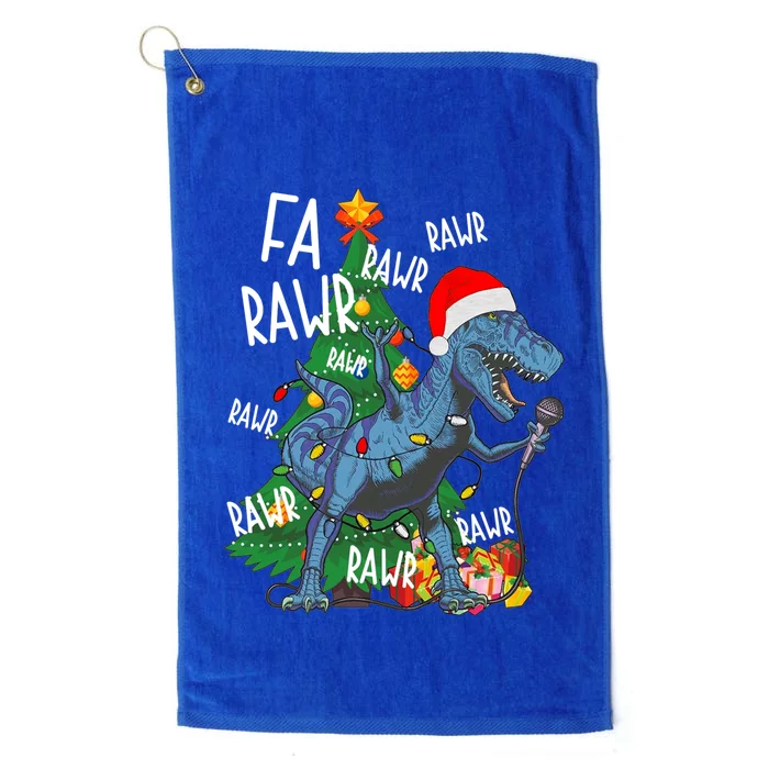 Christmas Dinosaur Fa Rawr Tmeaningful Giftrex Santa Funny Dino Xmas Fun Cool Gi Platinum Collection Golf Towel