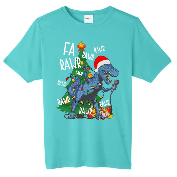 Christmas Dinosaur Fa Rawr Tmeaningful Giftrex Santa Funny Dino Xmas Fun Cool Gi ChromaSoft Performance T-Shirt