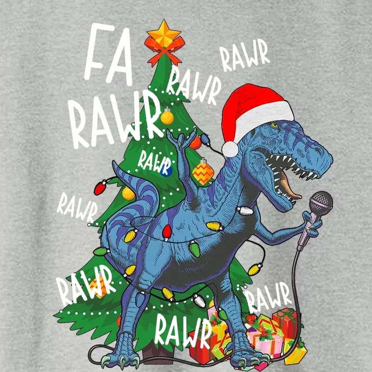 Christmas Dinosaur Fa Rawr Tmeaningful Giftrex Santa Funny Dino Xmas Fun Cool Gi Women's Crop Top Tee