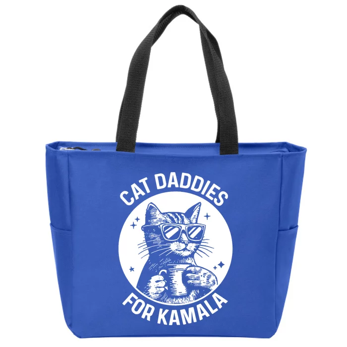 Cat Daddies For Kamala Harris Funny Cat Dad Vote Election Zip Tote Bag