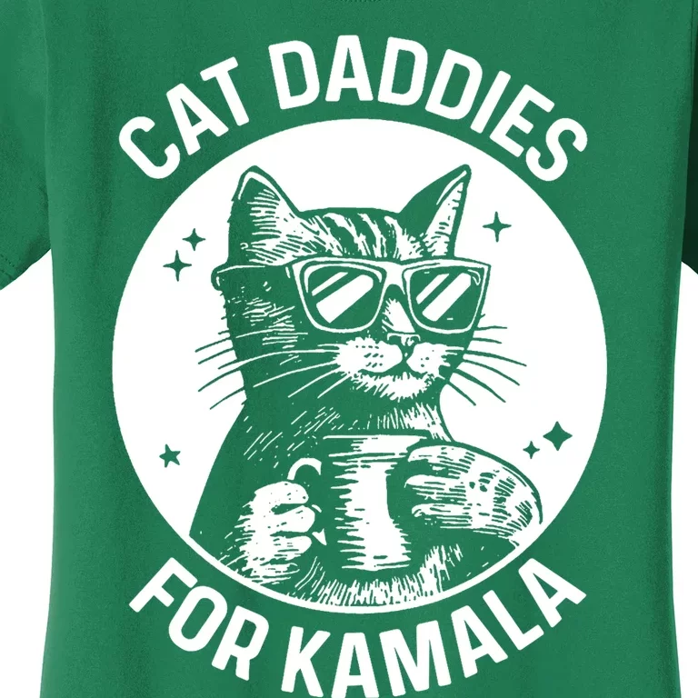 Cat Daddies For Kamala Harris Funny Cat Dad Vote Election Women's T-Shirt