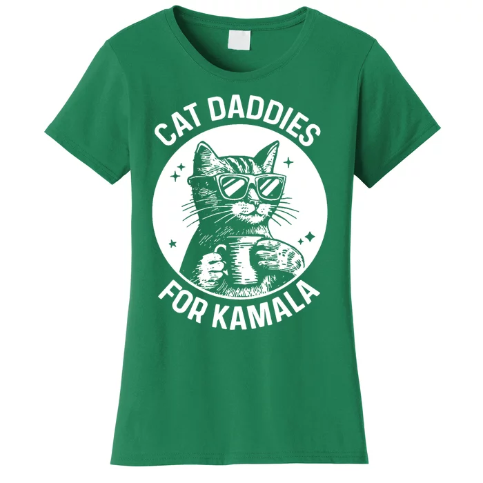 Cat Daddies For Kamala Harris Funny Cat Dad Vote Election Women's T-Shirt