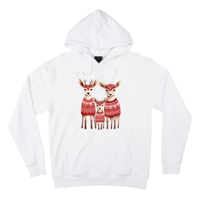 Christmas Deer Family Matching Outfit Hoodie