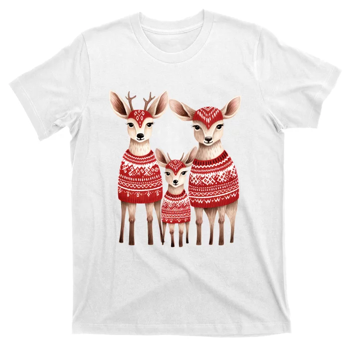 Christmas Deer Family Matching Outfit T-Shirt