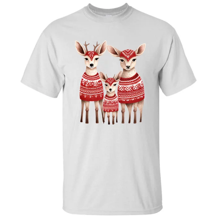 Christmas Deer Family Matching Outfit Tall T-Shirt