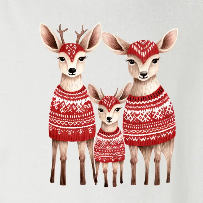 Christmas Deer Family Matching Outfit Toddler Long Sleeve Shirt