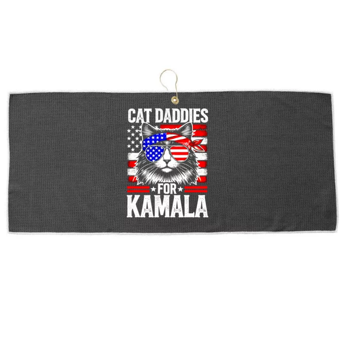 Cat Daddies For Kamala Vintage Usa Patriotic Madam President Large Microfiber Waffle Golf Towel