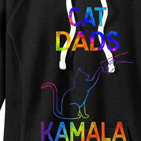 Cat Dads For Kamala Tiedye Harris Madam President 47 Gift Women's Fleece Hoodie