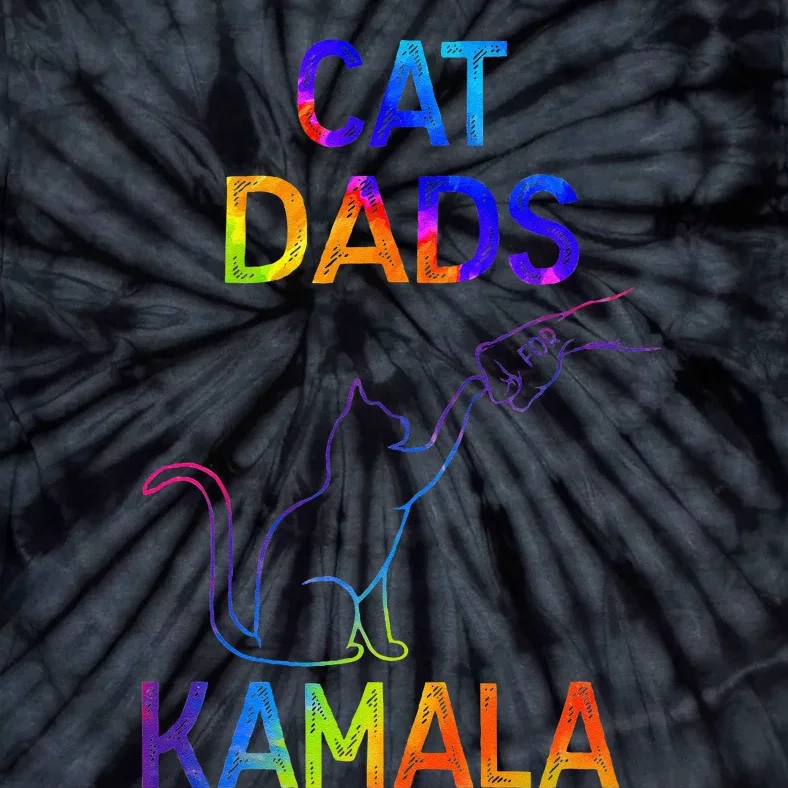 Cat Dads For Kamala Tiedye Harris Madam President 47 Gift Tie-Dye T-Shirt