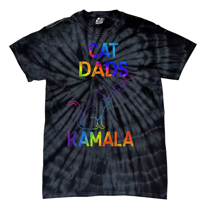 Cat Dads For Kamala Tiedye Harris Madam President 47 Gift Tie-Dye T-Shirt