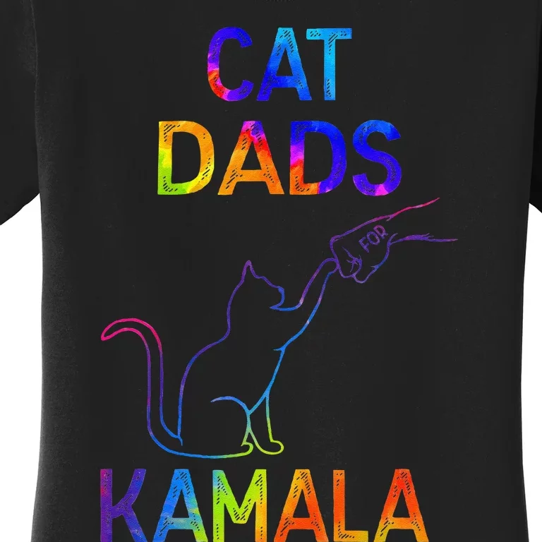 Cat Dads For Kamala Tiedye Harris Madam President 47 Gift Women's T-Shirt