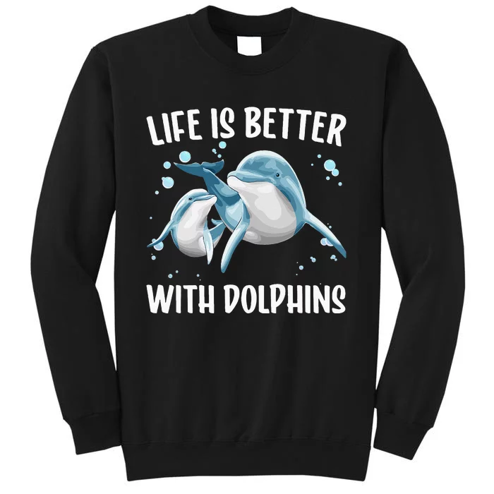 Cute Dolphin For Men Women Kids Aquatic Animal Dolphin Lover Tall Sweatshirt