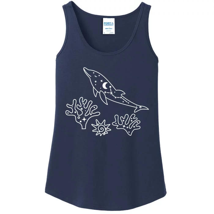 Cute Dolphin Funny Dolphin Lover Dolphin Art Ladies Essential Tank