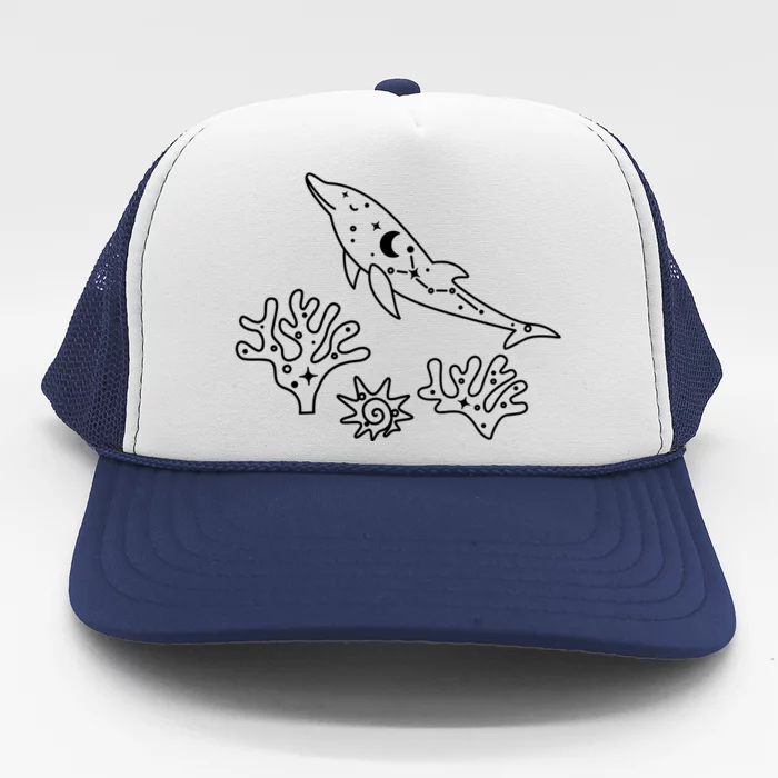 Cute Dolphin Funny Dolphin Lover Dolphin Art Trucker Hat