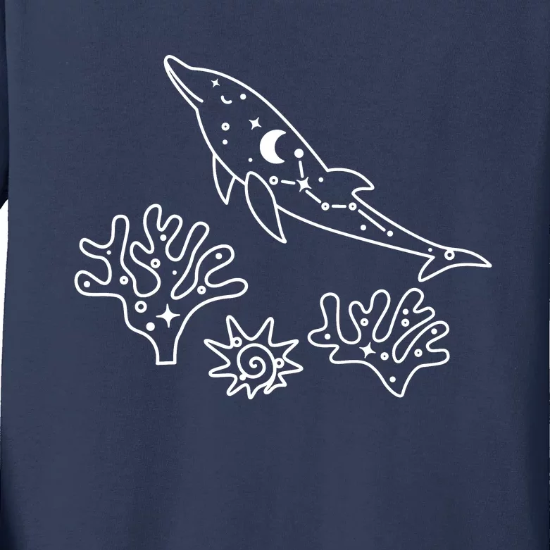 Cute Dolphin Funny Dolphin Lover Dolphin Art Kids Long Sleeve Shirt