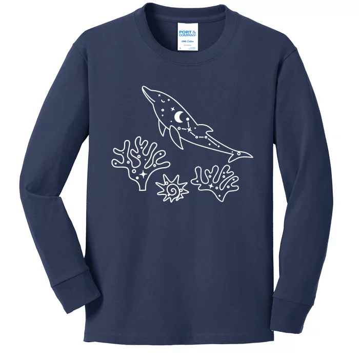 Cute Dolphin Funny Dolphin Lover Dolphin Art Kids Long Sleeve Shirt