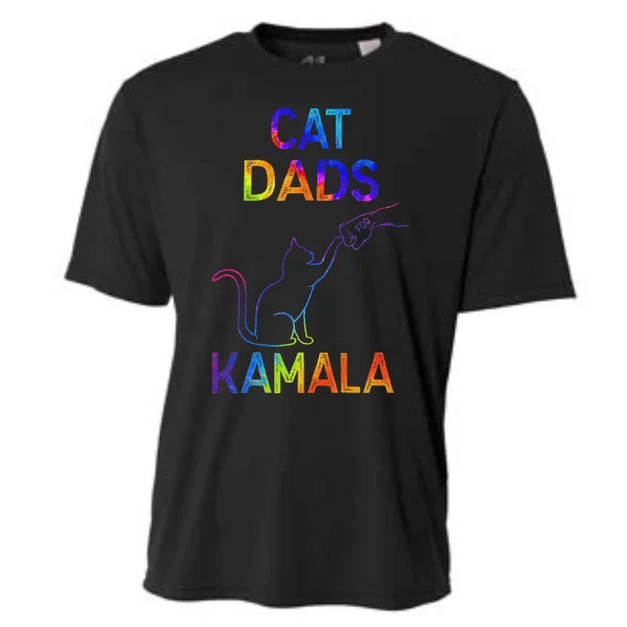 Cat Dads For Kamala Tie Dye Harris Madam President 47 Cooling Performance Crew T-Shirt