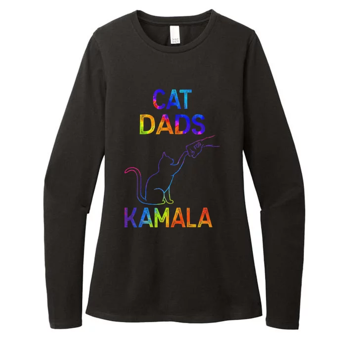 Cat Dads For Kamala Tie Dye Harris Madam President 47 Womens CVC Long Sleeve Shirt