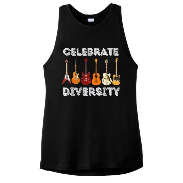 Celebrate Diversity - Funny Guitar Lover & Guitarist Gift Ladies Tri-Blend Wicking Tank