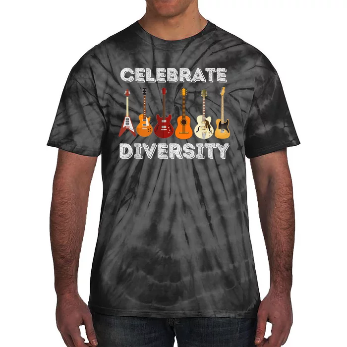 Celebrate Diversity - Funny Guitar Lover & Guitarist Gift Tie-Dye T-Shirt