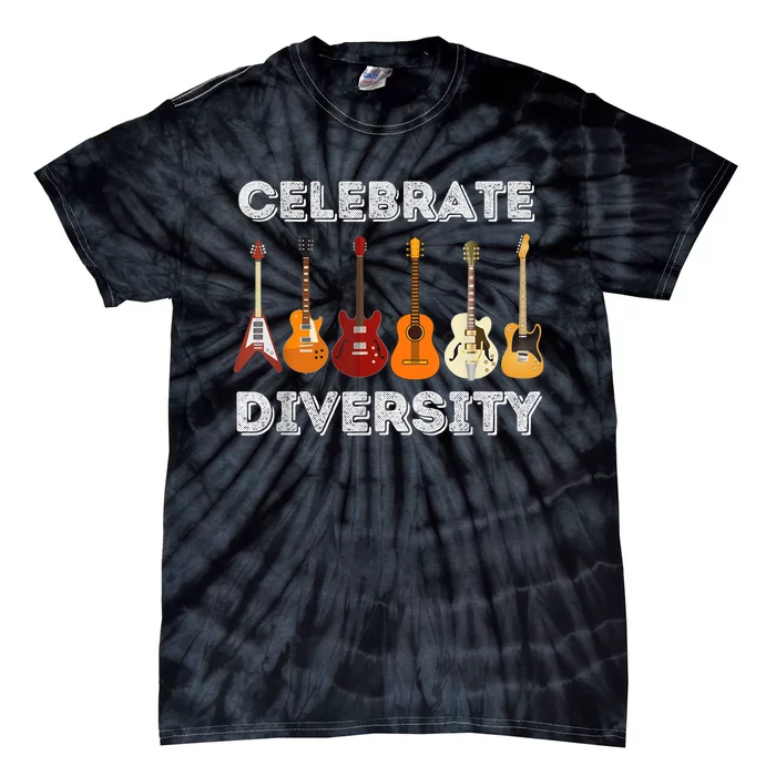 Celebrate Diversity - Funny Guitar Lover & Guitarist Gift Tie-Dye T-Shirt