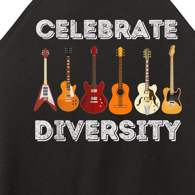 Celebrate Diversity - Funny Guitar Lover & Guitarist Gift Women’s Perfect Tri Rocker Tank