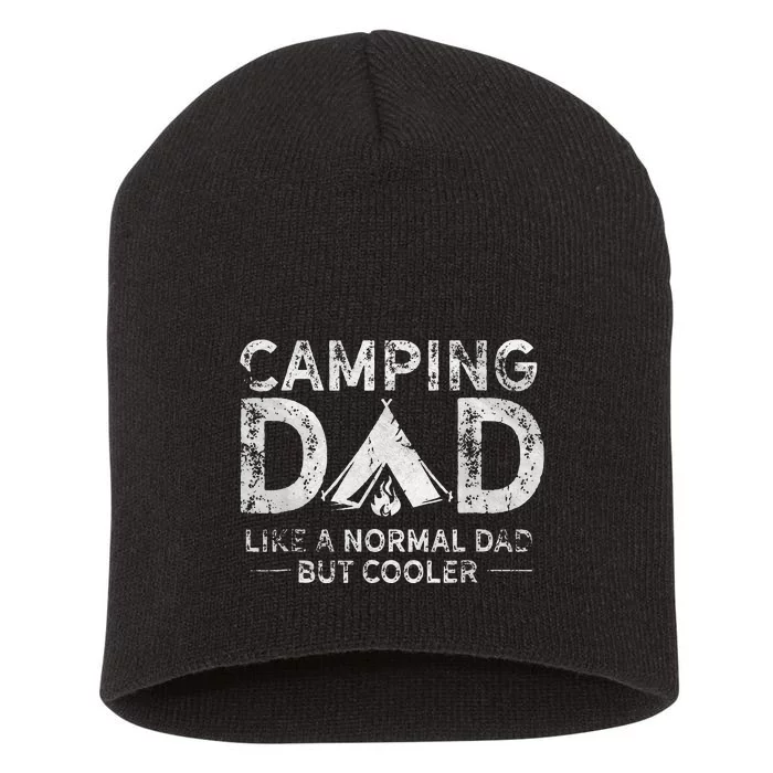 Camping Dad Funny Camper Fathers Day Camping Dad Short Acrylic Beanie