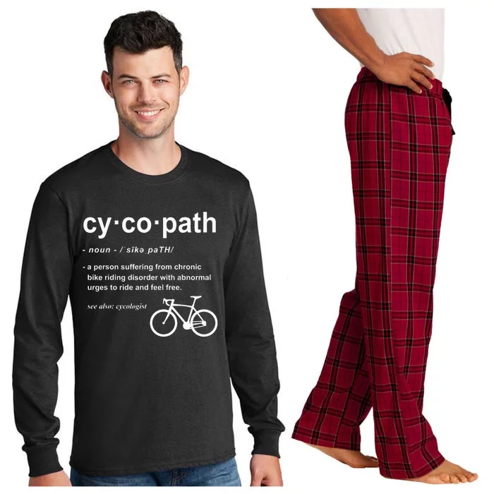 Cycopath Definition Funny Cyclist Gift Cycling Addict Long Sleeve Pajama Set