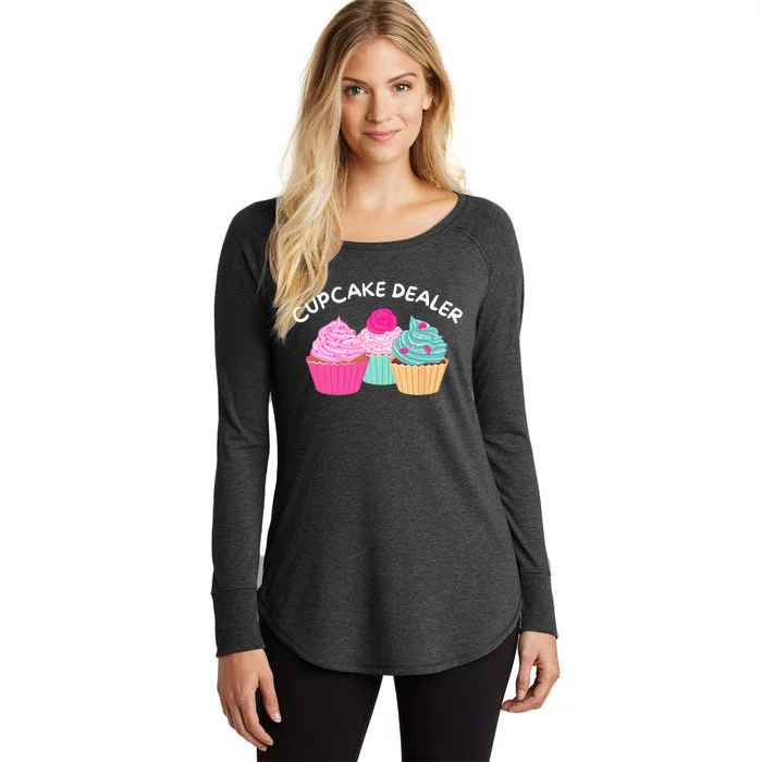 Cupcake Dealer Funny Cupcake Baker Pastry Baking Gift Women's Perfect Tri Tunic Long Sleeve Shirt