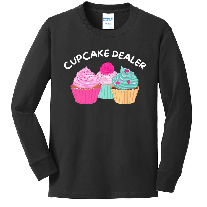 Cupcake Dealer Funny Cupcake Baker Pastry Baking Gift Kids Long Sleeve Shirt