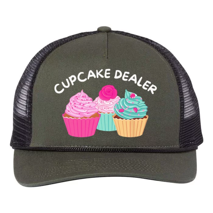 Cupcake Dealer Funny Cupcake Baker Pastry Baking Gift Retro Rope Trucker Hat Cap