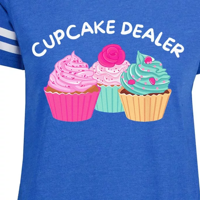 Cupcake Dealer Funny Cupcake Baker Pastry Baking Gift Enza Ladies Jersey Football T-Shirt