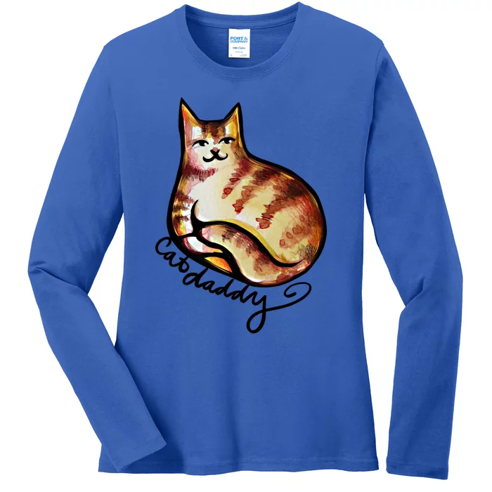 Cat Daddy Funny Cat Person Humor Gift Ladies Long Sleeve Shirt