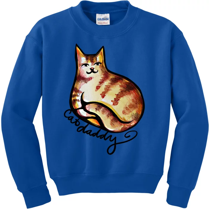 Cat Daddy Funny Cat Person Humor Gift Kids Sweatshirt