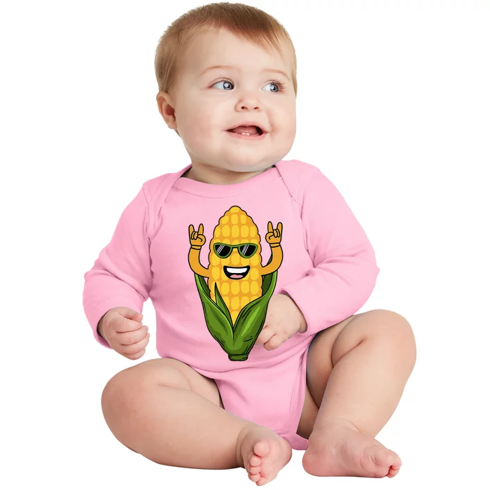 Corn Design For Women Sweet Corn On The Cob Lovers Baby Long Sleeve Bodysuit