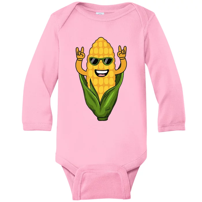 Corn Design For Women Sweet Corn On The Cob Lovers Baby Long Sleeve Bodysuit