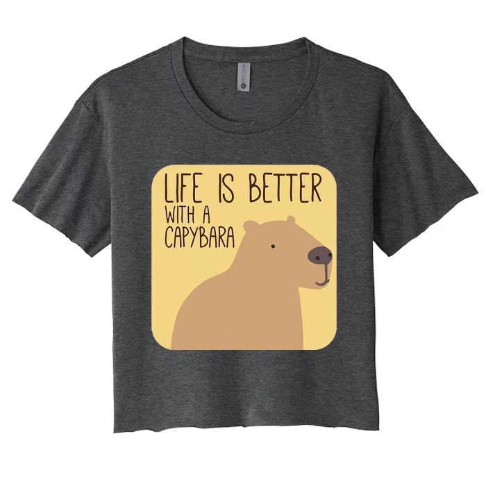 Capybara Design For Capibara Owner Cool Mammal Women's Crop Top Tee