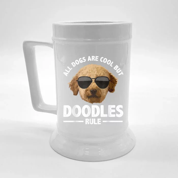 Cute Doodle For Men Women Golden Doodle Labradoodle Dog Front & Back Beer Stein